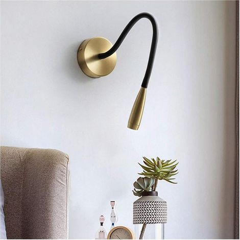 Lampe Chevet Murale Ajustable à Col de Cygne Flexible Moderne Applique Murale Créatif Mur Lampe Intérieur Lampe de Table 4000K LED 3W 220 240V AC (1/4)
