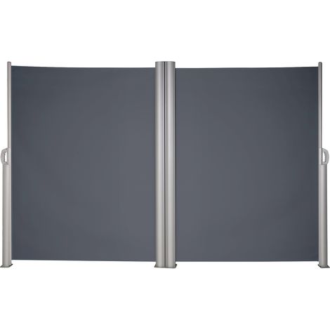 Mophorn Retractable Side Awning, 63"x 236" Aluminum Privacy Screen, Waterproof 280g Polyester, UV 30+ Room Divider for Patios, Backyards, and Balconies, Gray (1/5)
