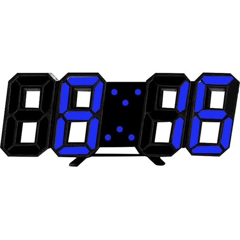 Horloge Murale Led 3D - Affichage Heure Date Température - Réveil Numérique - Pour Salon Bureau Cuisine - 215 X 87 Mm - 1 Pièce (1/5)