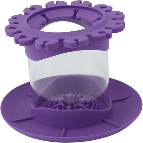 Nettoyeur de pinceaux rond amovible, planche à récurer multifonction, gobelet de lavage pour pinceaux, violet, pour maison et dortoir (1/5)