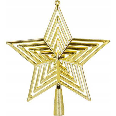 STERN SPITZE FÜR DEN WEIHNACHTSBAUM STERN NICHT ZERBRECHLICH GOLDENE WEIHNACHTSDEKORATION 23cm