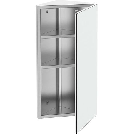 ARMADIETTO PENSILE ANGOLARE DA BAGNO IN ACCIAIO CON SPECCHIO 60 X 30 X 18.4CM (1/5)