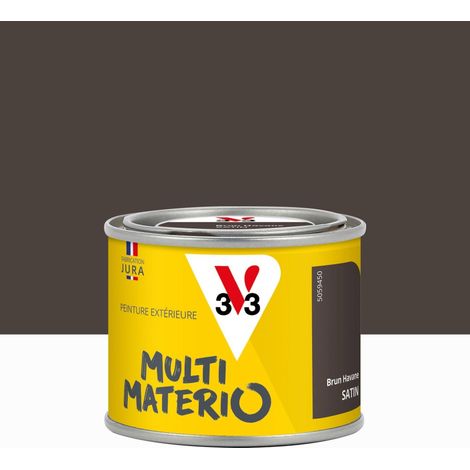 Peinture extérieure bois, fer, plastique V33 brun havane satiné 0.125l (1/3)