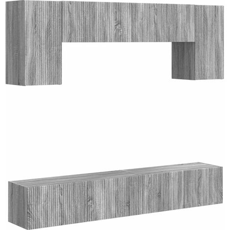Conjunto de mueble de TV 4 pcs Gris Sonoma Madera de ingeniería vidaXL