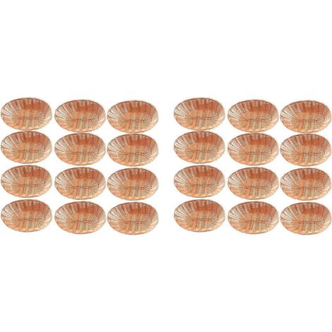 Set mit 24 ovalen Kunststoffkörben, leeren Brotkörben, Aufbewahrungskörben für größere Mengen an Lebensmitteln, geflochtenen Kunststoffkörben zum Servieren in der Küche (1/5)