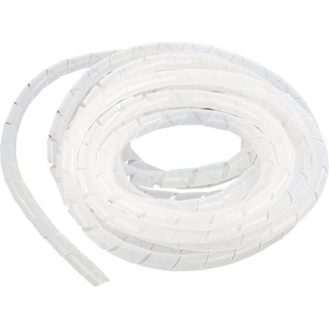 Cinta Helicoidal Blanca Organizadora de Cables 3,5 mm rollo 10m: flexible, resistente y fácil de instalar