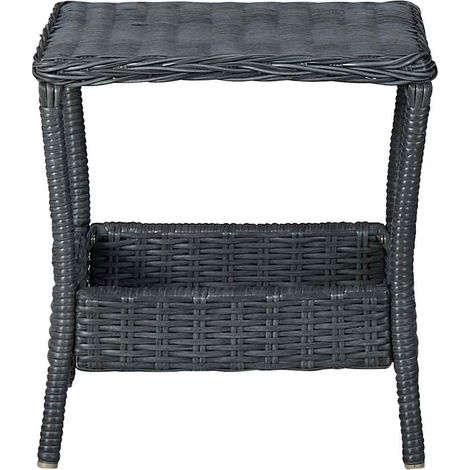 Maison Exclusive - Tavolo da Giardino Grigio Scuro 45x45x46,5 cm in Polyrattan