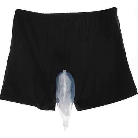 Sous-vêtements lavables pour hommes pour incontinence avec poche à urine attachée à la jambe (taille moyenne)