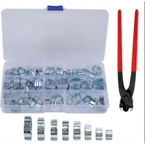 80/150x Collier de serrage, double oreille, silicone, tuyau air eau carburant, universel (1/5)