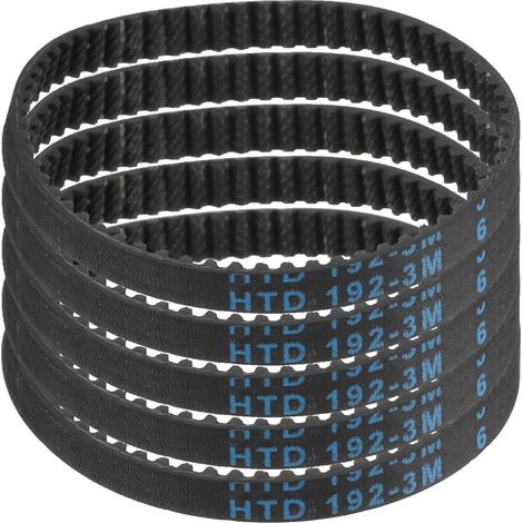 5pcs HTD-3M Rubber Timing Belt, 64 Teeth, 192mm Pitch Length x 6mm Width x 2.4mm Height, Closed Loop Pulley Belt (1/5)