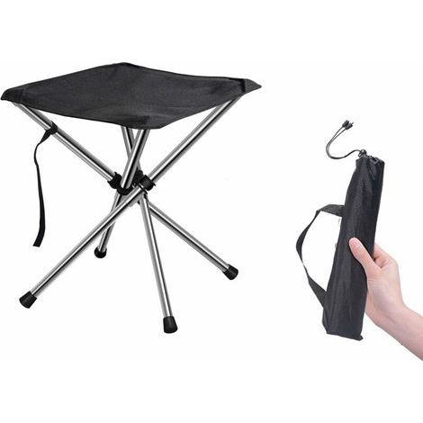 Chaise de camping pliable super compacte ultralégère de petite taille pour la randonnée, la plage, le camping, la pêche Dimensions dépliée : 31x28cmx28cm (1/5)
