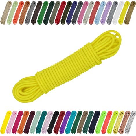 Cordon élastique en caoutchouc 2 mm, 3 mm pour couture, bricolage et extérieur – Caoutchouc rond, corde expansive, élastique jaune citron, 3 mm x 2 m (1/5)