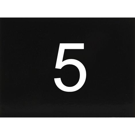 Nummernschild selbstklebend, 40 x 30 mm, Type 5, Kunststoff schwarz glänzend