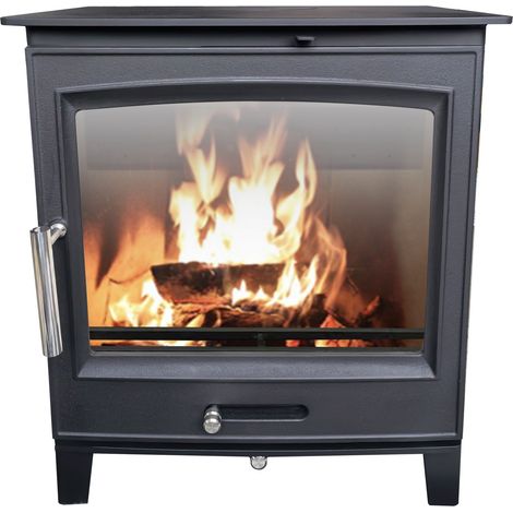 NRG 8KW Multifuel Stove Wood Log Burner Steel Fireplace Defra Approved Eco Design (1/5)