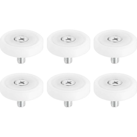 Set mit 6 29-mm-Kunststoff-Schubladenrollen mit robustem Metallkern für leichtgängiges und leises Gleiten von Schrankschubladen (1/5)