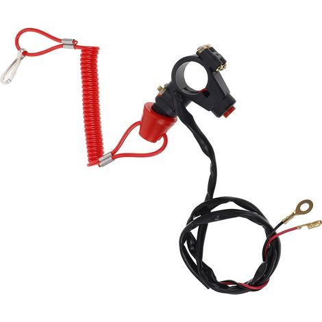 Interrupteur Arrêt Urgence Moteur Bateau avec Longe de Sécurité Coupe-circuit Fils Guidon Compatible pour Quad et Moto Tout-roues (1/5)