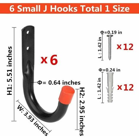 Ganci da muro robusti U per garage, perfetti per biciclette, sedie, scale, tubi, attrezzi e capanni da giardino. (1/3)