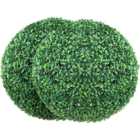 VEVOR Sfere di Bosso Artificiale Ø50,8 cm 2 Pezzi Sfera di Bosso Decorativa da Giardino, Palla di Bosso Artificiale Pianta Artificiale in PE, Legno, PP Accessori Luci LED Decorative Foglie di Ricambio (1/5)