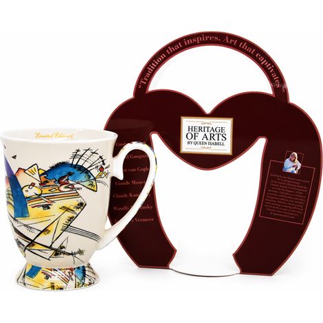 Taza de porcelana de 300 ml con diseño geométrico abstracto, ideal como regalo. (1/5)