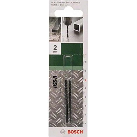 Bosch Accessories 2609255002 HSS Metall-Spiralbohrer 2 mm Gesamtlänge 49 mm rollgewalzt DIN 338 Zy (1/4)