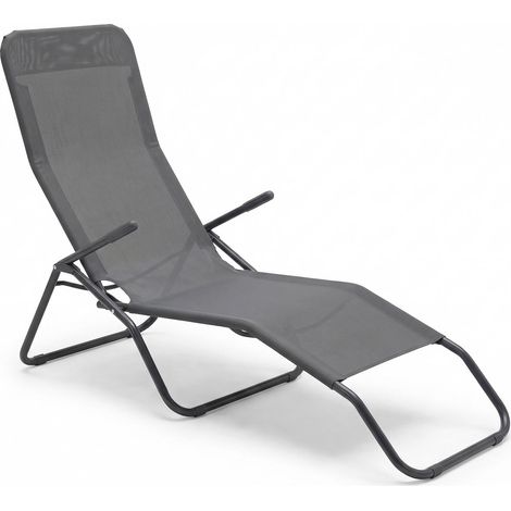 Marvin Lettino Basculante da Giardino Swing Sdraio Oscillante in Acciaio Telo Textilene Traspirante Relax Ergonomico per Esterno Terrazzo Balcone Grigio (1/4)