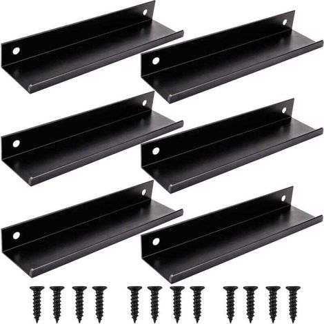 6 schwarze Küchenschubladengriffe (150 mm, Schwarz) - Crezuo