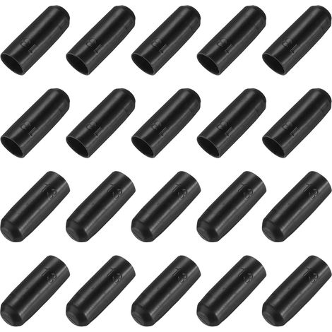 50Pcs Embouts Thermorétractables 13mm ID x 35mm L Ratio 3:1 Étanche Fil Électrique Gaine Thermorétractable Caps Lined Scellé pour Fil Câble, Noir (1/5)