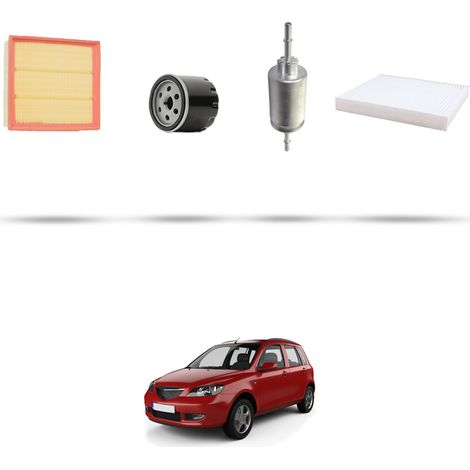 Kit tagliando 4 filtri compatibile con Mazda 2 (DY) 1.25 55kw dal 2003 al 2007 (1/5)