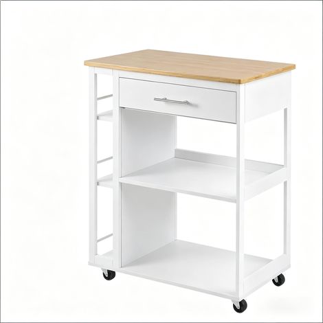 Chariot pratique, étagère à snacks sur roulettes, chariot de cuisine portable (chariot de cuisine uniquement) (1/5)