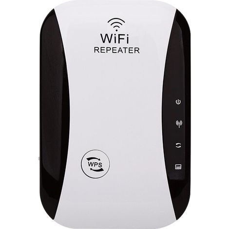 JSSEVN-WLAN-Repeater/Verstärker 300 Mbit/s, drahtloser Extender, Netzwerk-Signalverstärker (einfache Installation, 1 Ethernet-Anschluss, integrierte Antennen, 2,4 GHz)