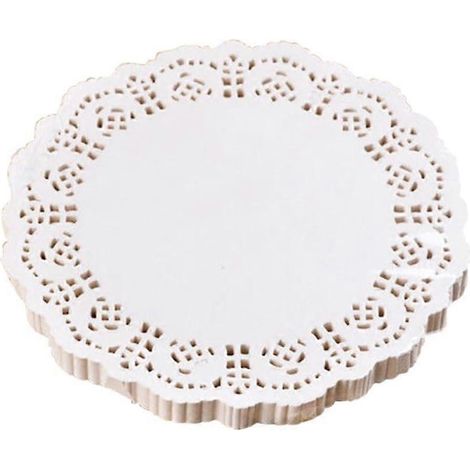 Napperons en papier, élégants supports ronds en dentelle pour la décoration de gâteaux, parfaits pour les mariages et les fêtes. (1/5)