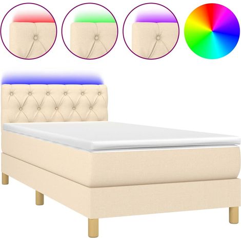 Maison Exclusive - Boxspringbett mit Matratze & LED Creme 80x200 (1/5)