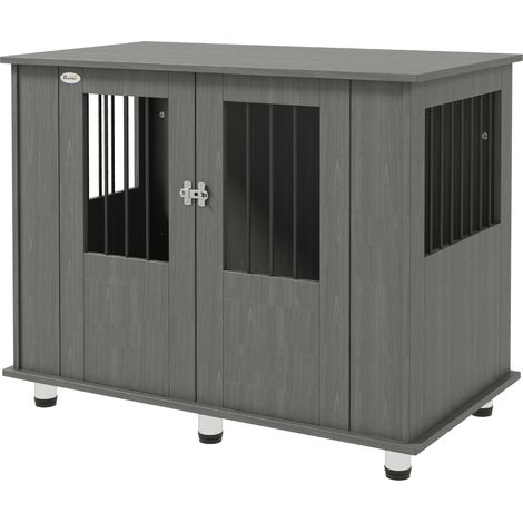 Dog Crate Table for Medium Large Dogs with Magnetic Door for Indoor Use, 95 x 55 x 75 cm, Grey (1/5)