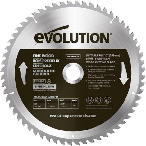 Evolution: Lame bois fin 25 mm, lame de scie à tronçonner, Offre une belle finition sur bois durs et tendres (1/5)
