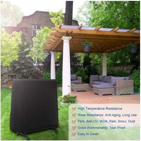 Housse de Table de Ping-Pong Couverture pour Table de Ping Pong Bache Table de Ping Pong 420D Oxford Bache de Protection étanche Anti-UV Anti-poussière pour Intérieur/ Extérieur 185x70x165 cm (1/4)
