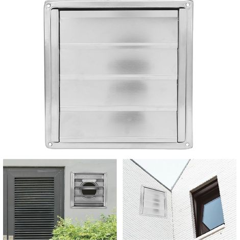 Grille de Ventilation Extérieure 4 Pouces 304 Acier Inoxydable avec Fermeture Automatique et Grille Nylon (1/5)