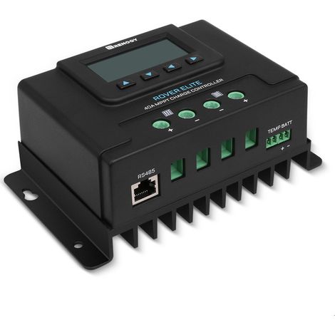 Renogy 40A MPPT Solar Charge Controller, 12V/24V Auto MPPT with LCD Backlit Display w/Temp Sensor for Gel Sealed Flooded and Lithium Battery