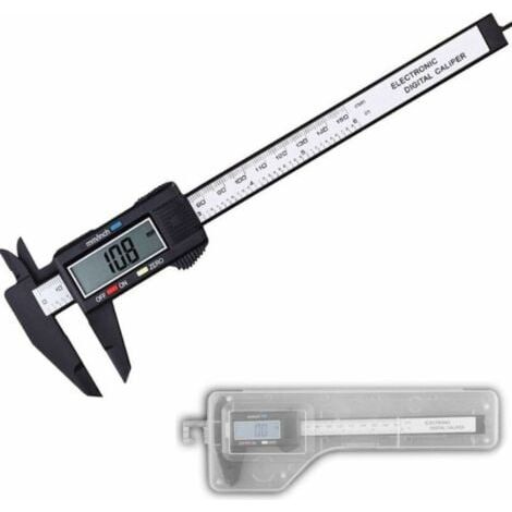Pied à coulisse numérique LCD 6 pouces/150 mm, outil de mesure électronique, micromètre à vernier, noir (1/5)
