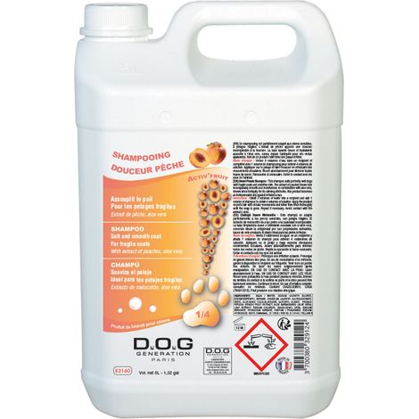 Shampoing Douceur Pêche Dog Generation : 5 litres