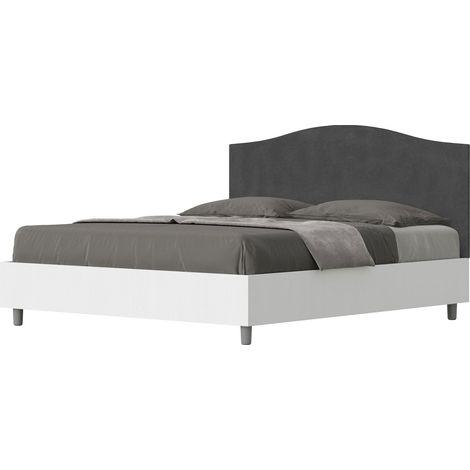 Letto Matrimoniale 160x190 cm con Rete Grace Grigio (1/4)