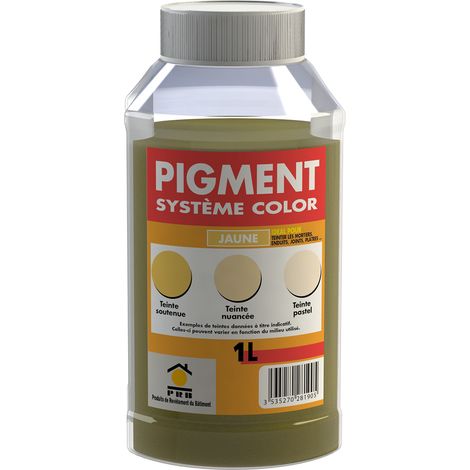 Pigment Concentré 1L Jaune - Coloration Intense et Durable pour Mortier, Enduits, Plâtre, Joints - Usage Intérieur/Extérieur (1/4)