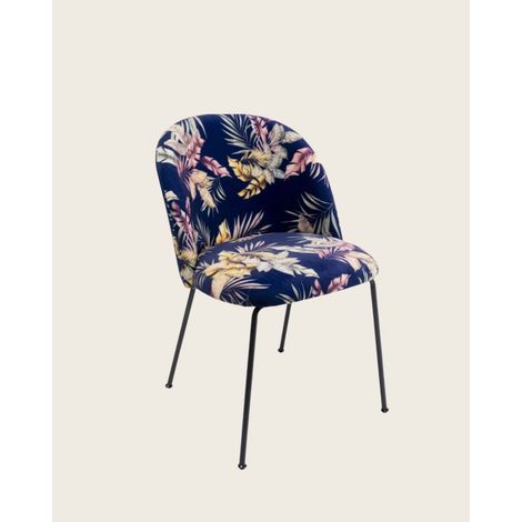 Cecil Flower sedia design fantasia con gambe in acciaio nero (1/5)