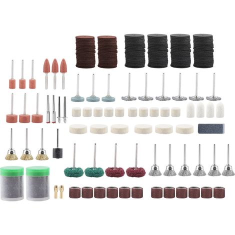 Ensemble d'accessoires de 347 pièces pour outils de meulage, de polissage et rotatifs (1/5)