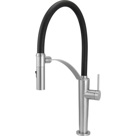Deante Corda Edelstahl Wasserhahn mit flexiblem Auslauf und Brause