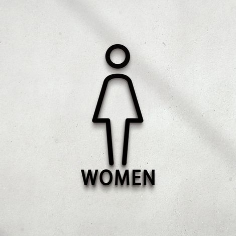 Panneau toilette personnalisé 19x14cm, plaque WC en porcelaine - signalétique normale pour salle de bain, lot de 1 (1/5)