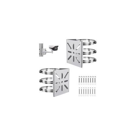 Set Acier Inoxydable avec Réglables 6 Boucles 20 cm pour Caméras CCTV Support Camera Exterieur Support Poteau Vertical Caméra Universel Montage sur Poteau Vertical Support d’Angle Montage (1/5)
