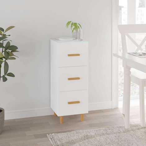Buffet - Armoire de rangement Enfilade Blanc 34,5x34x90 cm Bois d'ingénierie BV163834 - BonneVie (1/5)