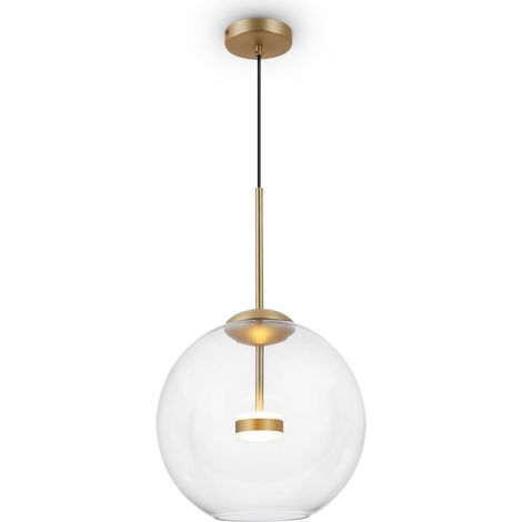 Suspension LED 12W Maytoni Cometa Ø35 laiton verre (1/3)