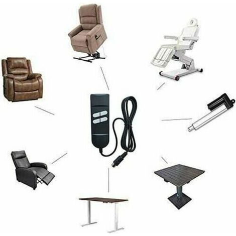 Télécommande pour Fauteuils Électrique - Télécommande pour Fauteuil Releveur avec Contrôle Manuel, 4 Boutons, 5 Broches - Utilisée pour Fauteuils Inclinables à 2 Moteurs, Fauteuils Releveurs Haut