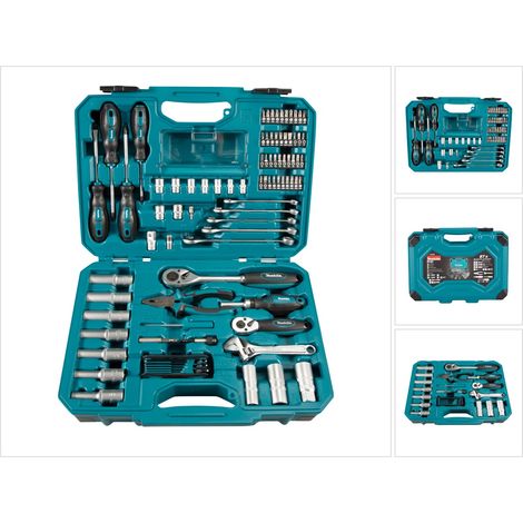 Makita Werkzeug-Set 87-tlg., für Werkstatt, Montage, Baustelle, Heimwerker, im Koffer